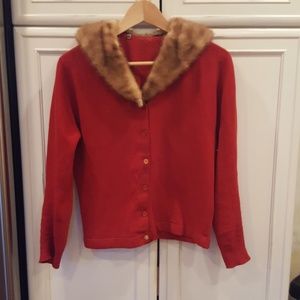 Vintage Mink Lined Cardigan